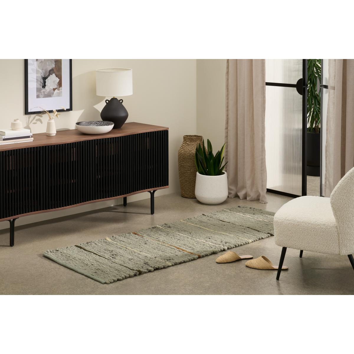 Tomillo Striped Wool Runner, 70 x 200cm, Sage Green – image 3