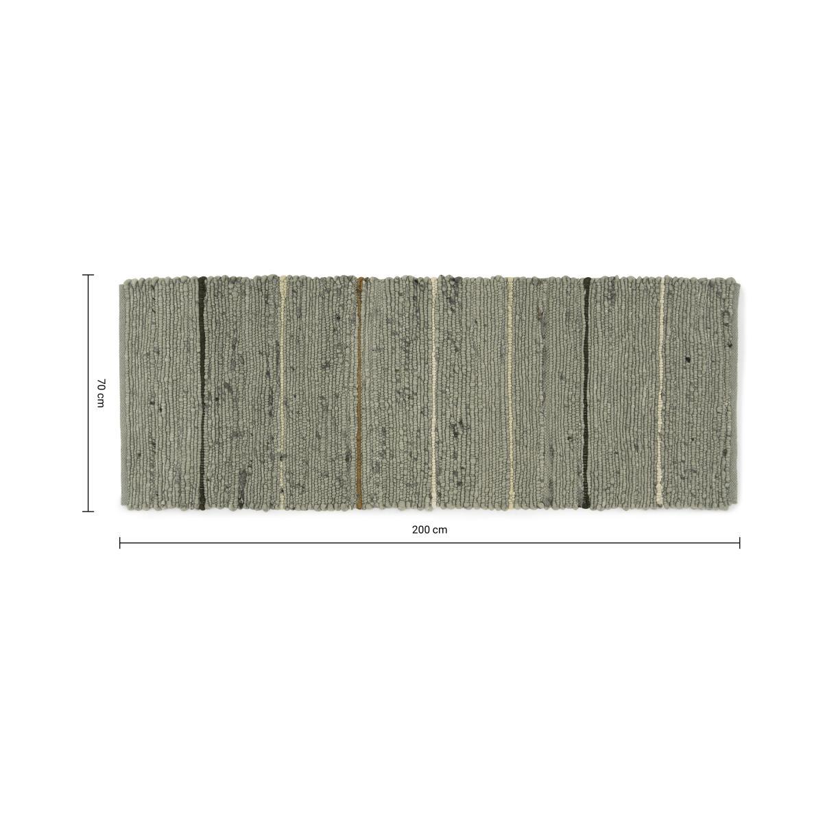 Tomillo Striped Wool Runner, 70 x 200cm, Sage Green – image 7