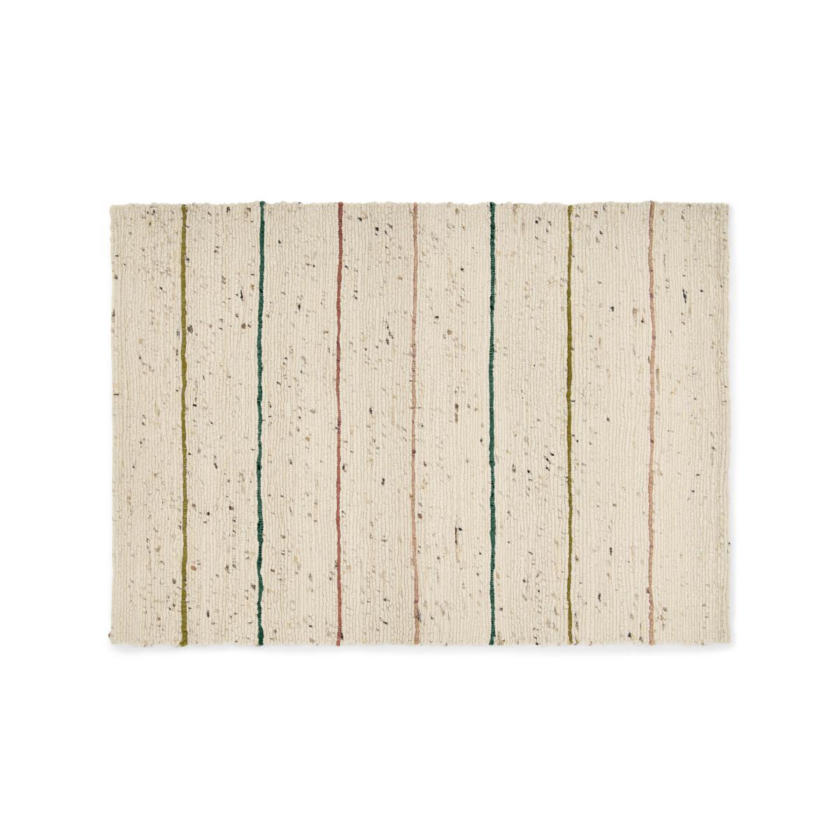 Tomillo Striped Wool Rug, Extra Large 200 x 300cm, Natural – image 3