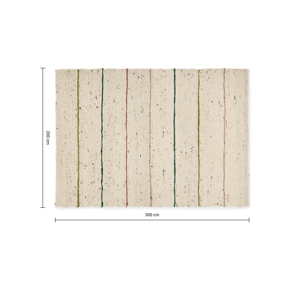 Tomillo Striped Wool Rug, Extra Large 200 x 300cm, Natural – image 8