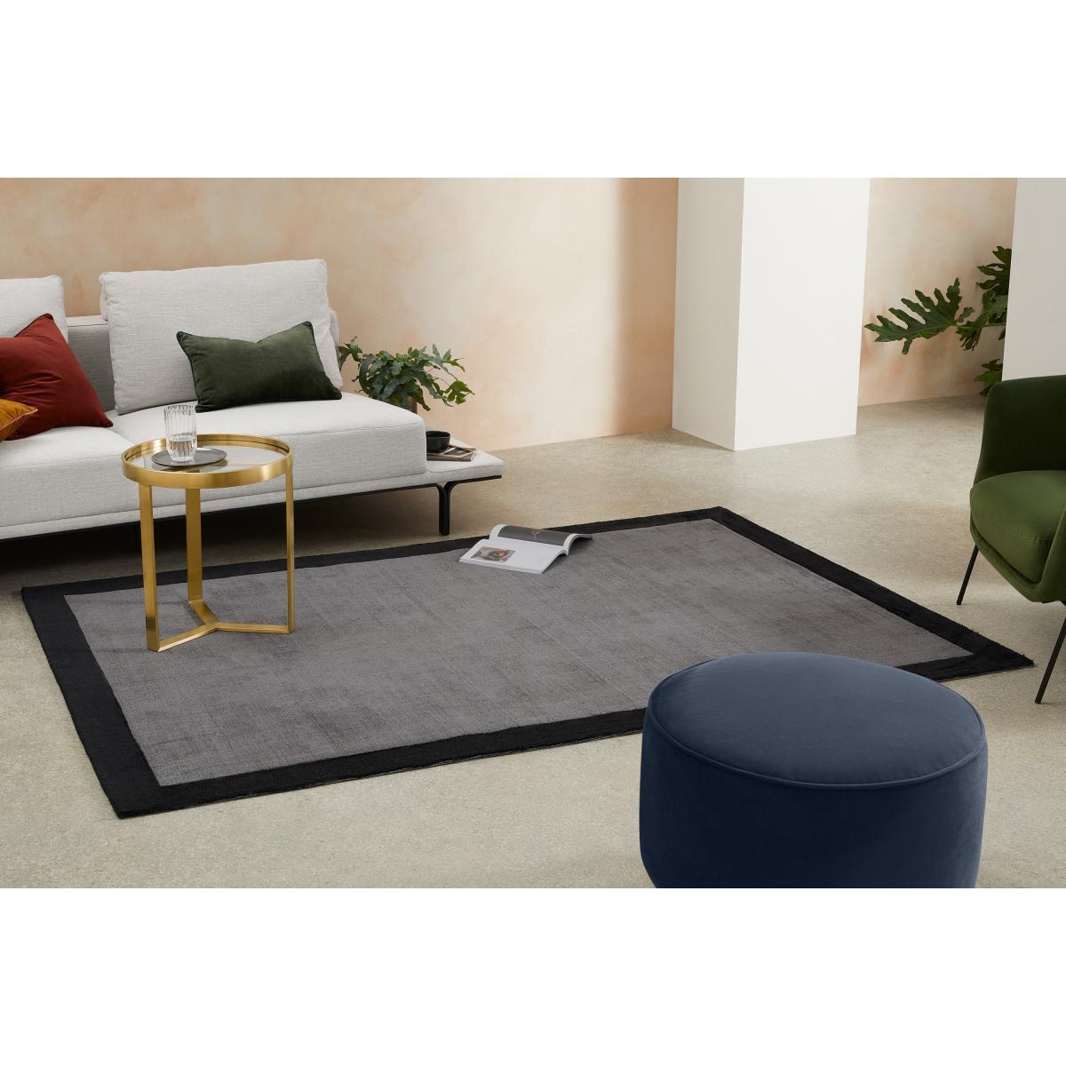 Jago Border Rug, Large 160 x 230cm, Dark Charcoal & Silver Grey – image 3