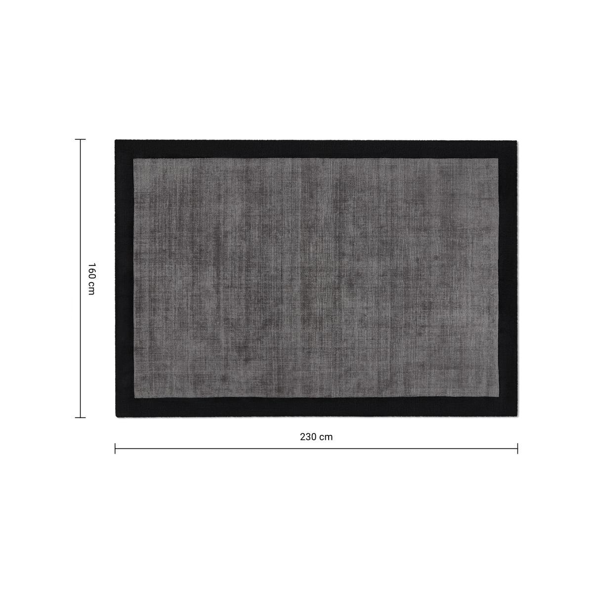 Jago Border Rug, Large 160 x 230cm, Dark Charcoal & Silver Grey – image 7