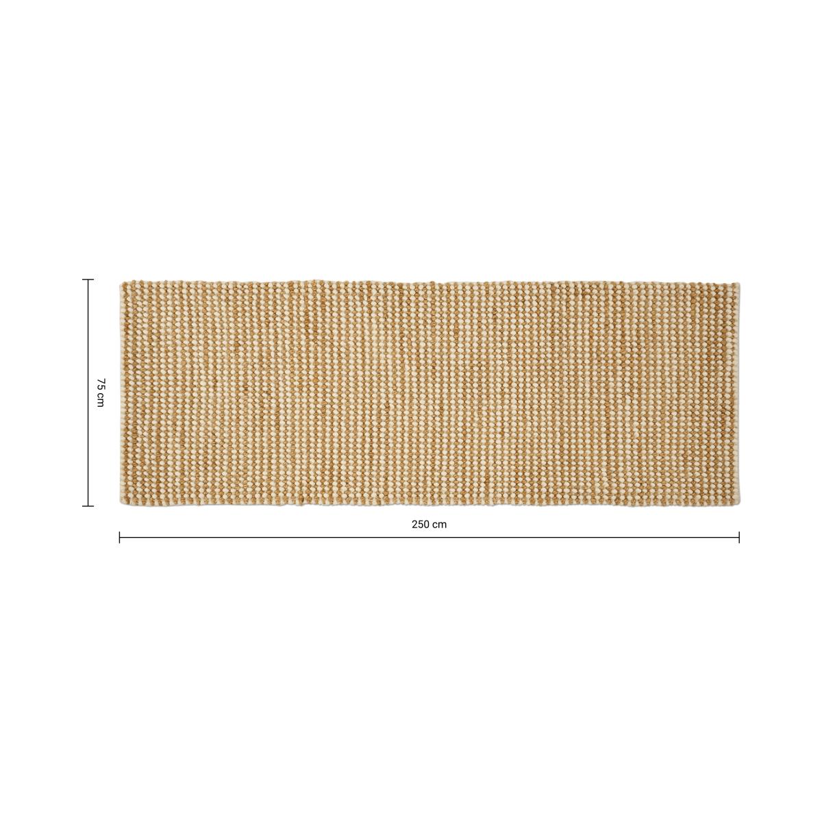 Mumbi Textured Wool & Jute Runner, 70 cm x 250 cm, Natural – image 2