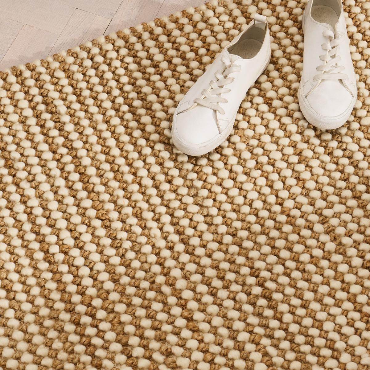 Mumbi Textured Wool & Jute Runner, 70 cm x 250 cm, Natural – image 4