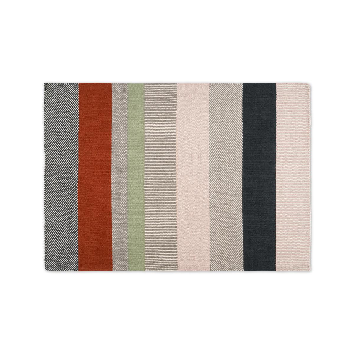 Malay Striped Wool Rug, Large 160 x 230cm, Charcoal & Terracotta – image 2