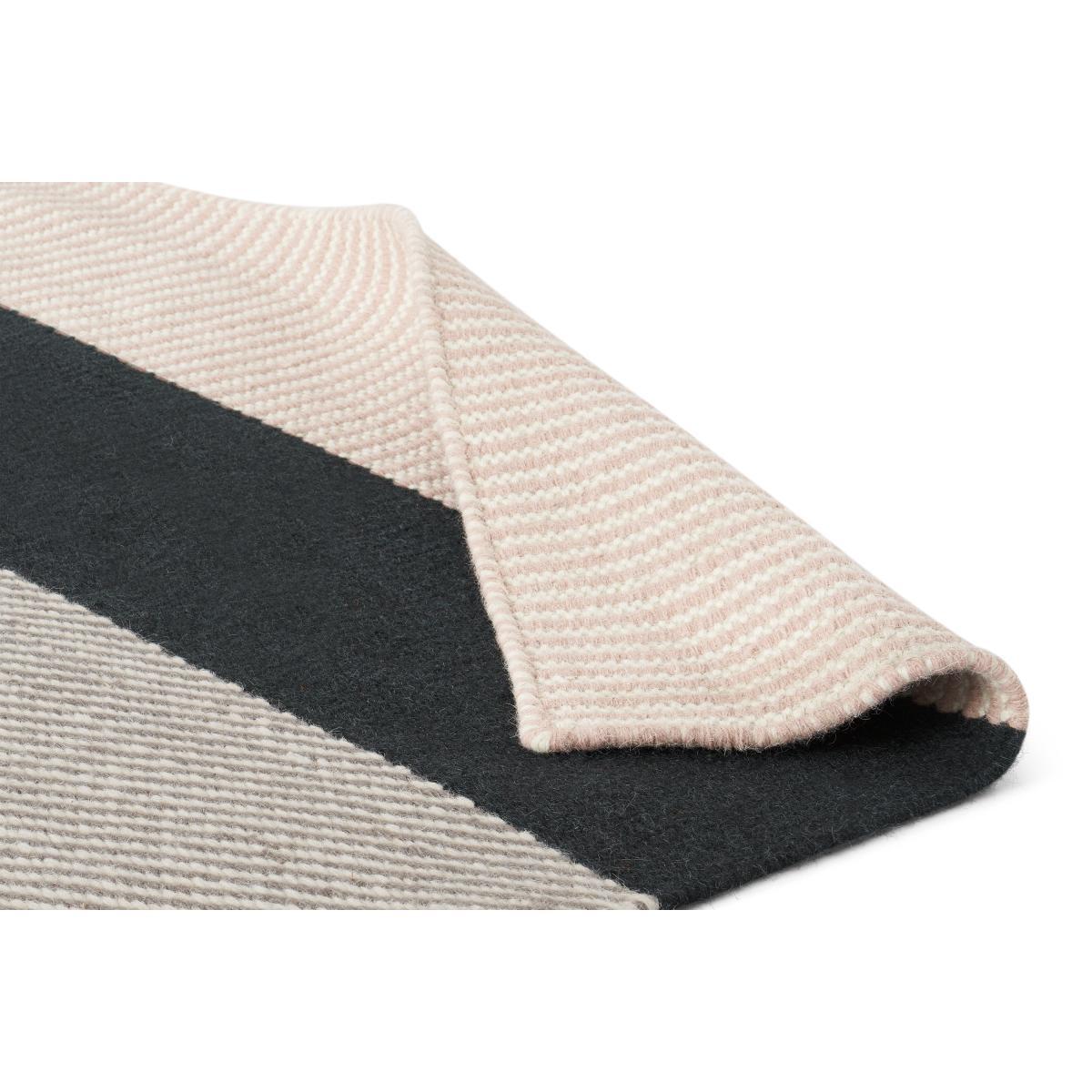 Malay Striped Wool Rug, Large 160 x 230cm, Charcoal & Terracotta – image 5