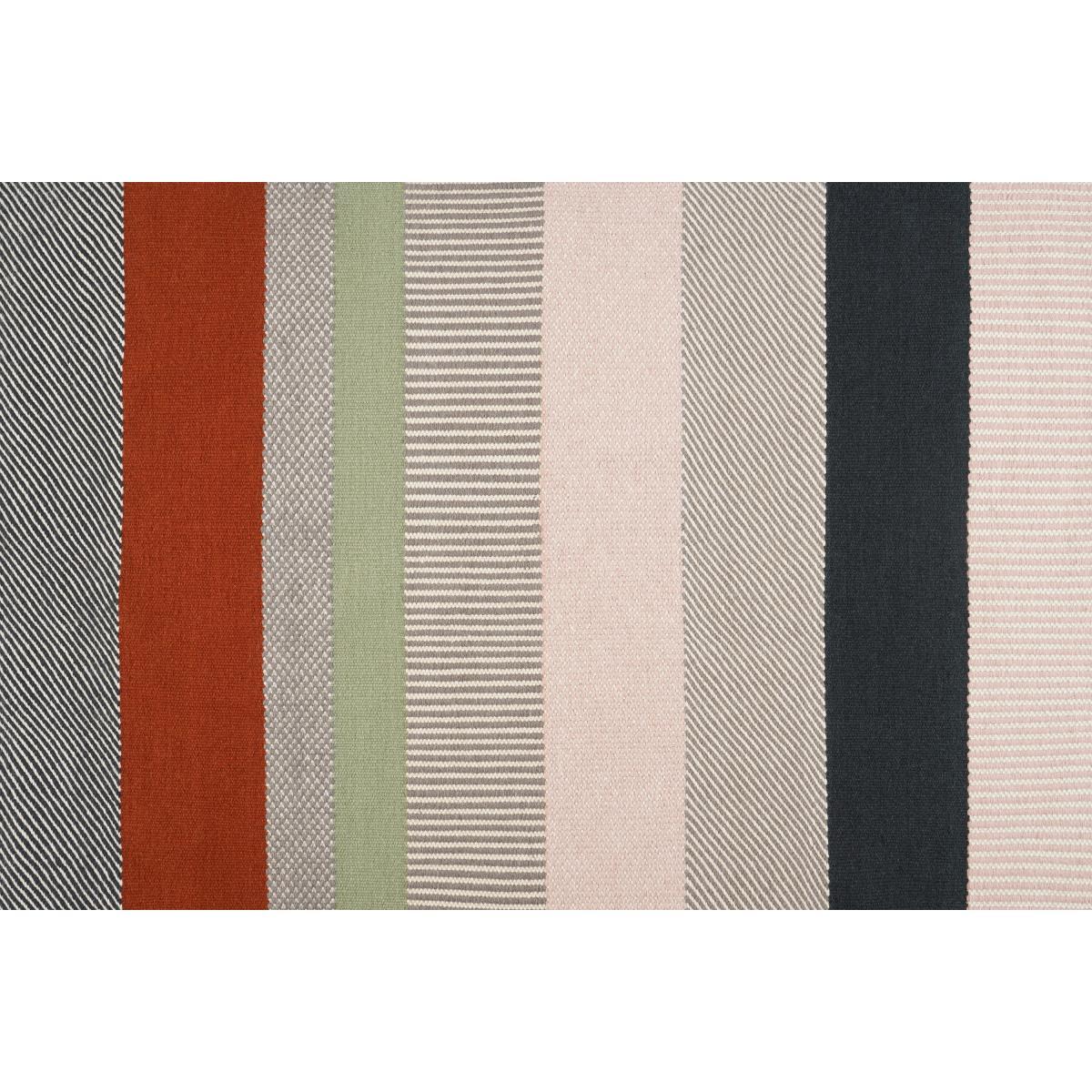 Malay Striped Wool Rug, Large 160 x 230cm, Charcoal & Terracotta – image 6