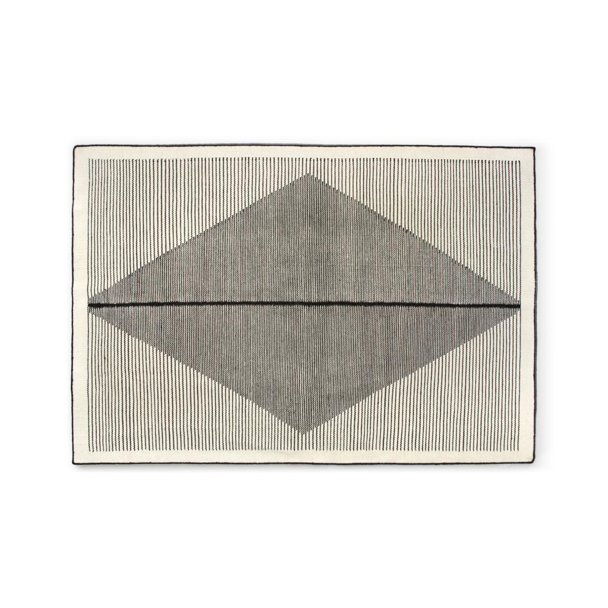 Camden Diamond Wool Rug, Large 160 x 230cm, Black and Off White – image 2