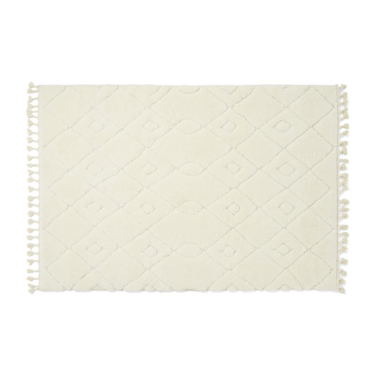 Kameli Patterned High Pile Berber Style Rug, X Large 200 x 290cm, Off-White – image 1