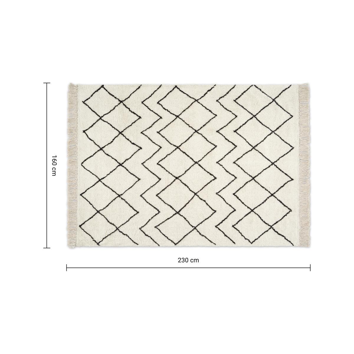 Masali Berber Style Wool Rug, Large 160 x 230cm, Off White – image 7