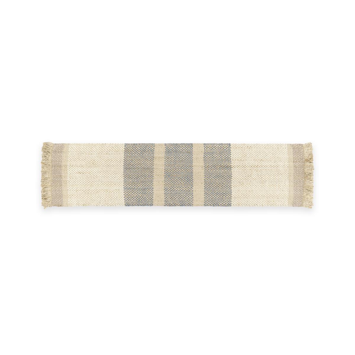 Varzea Jute Wool Runner 66 x 250cm, Natural/Blue – image 2