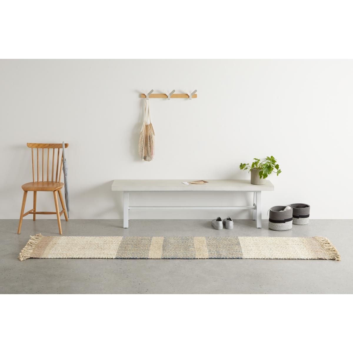 Varzea Jute Wool Runner 66 x 250cm, Natural/Blue – image 3