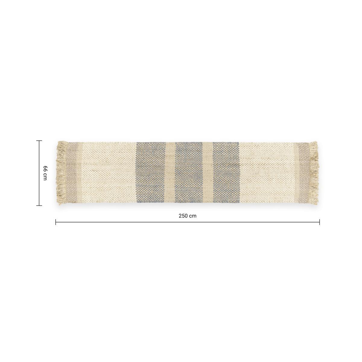 Varzea Jute Wool Runner 66 x 250cm, Natural/Blue – image 7