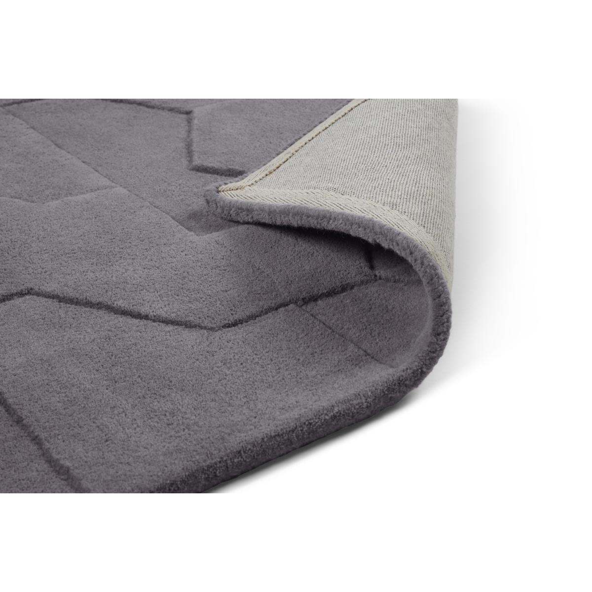Hayden Geometric Carved Wool Rug, Large 160 x 230cm, Grey – image 5