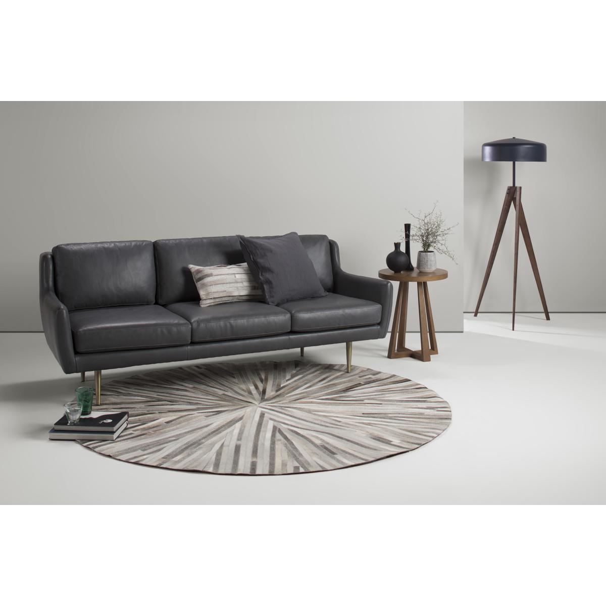 Halo Hide Round Rug, Large 180cm diam, Tonal Grey – image 3