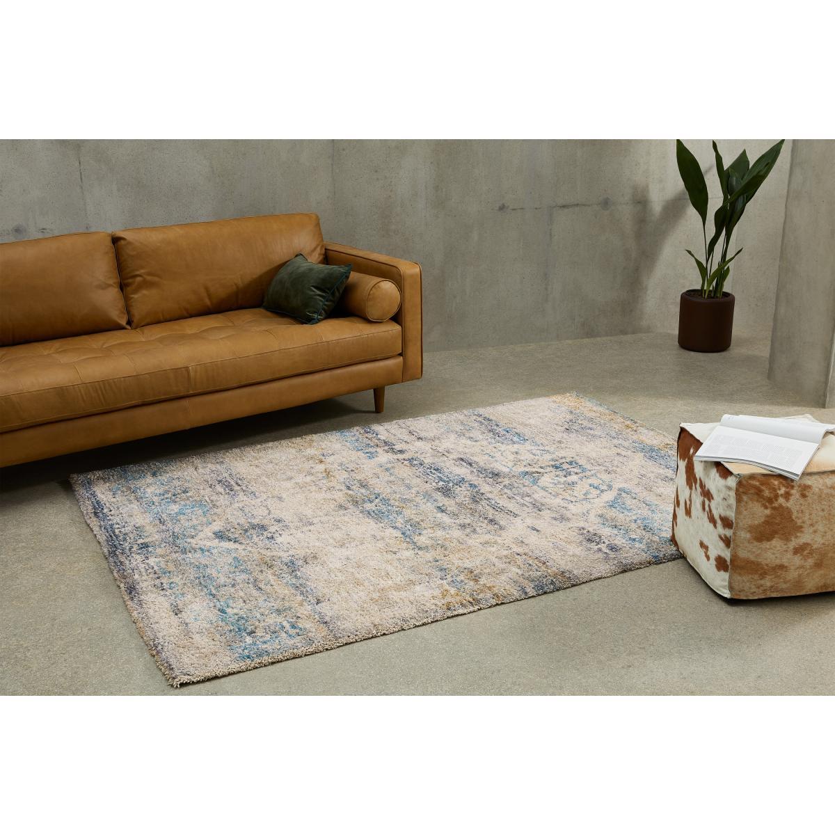 Ilyass Moroccan Style Rug, Large 160 x 230cm, Navy & Antique Gold – image 3