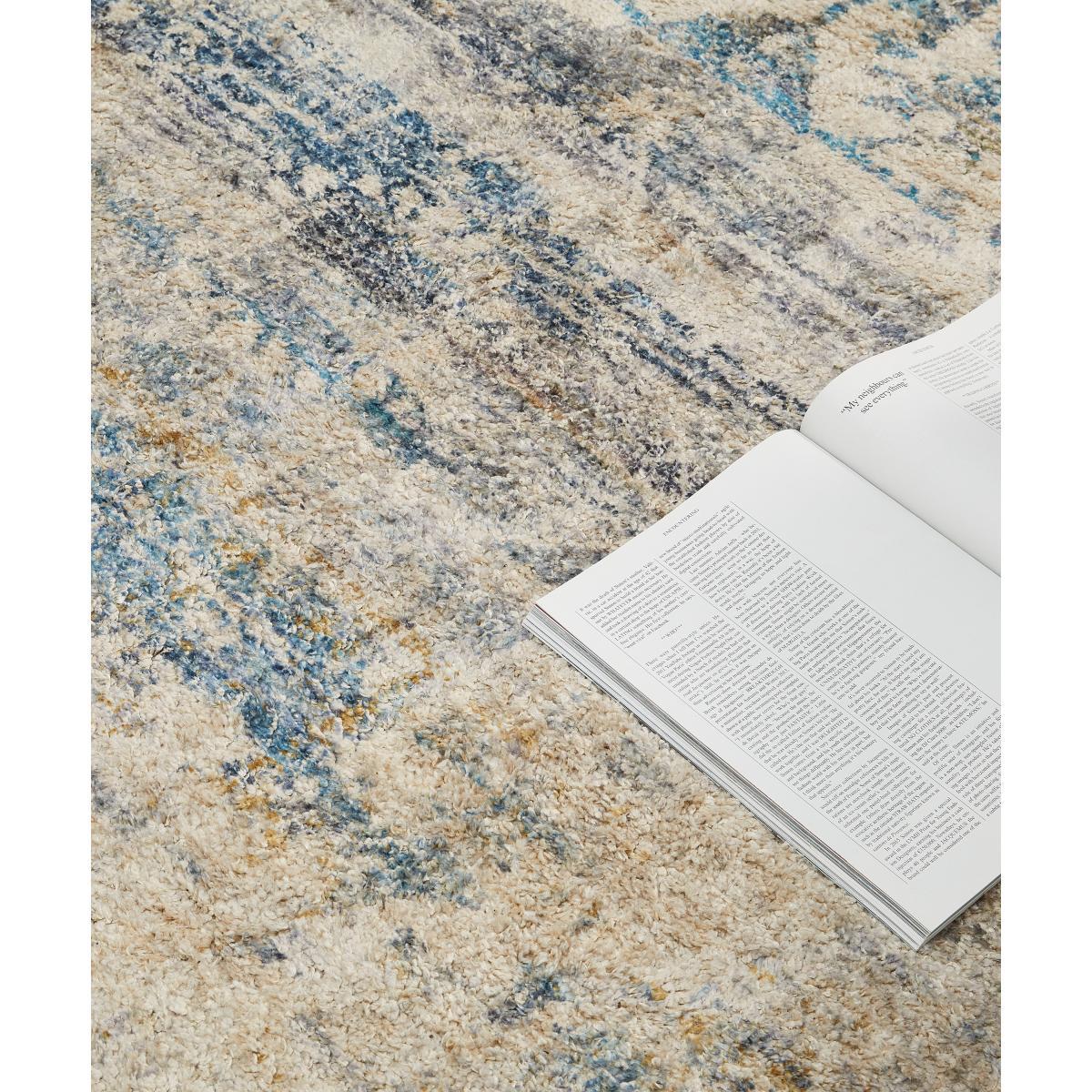 Ilyass Moroccan Style Rug, Large 160 x 230cm, Navy & Antique Gold – image 4
