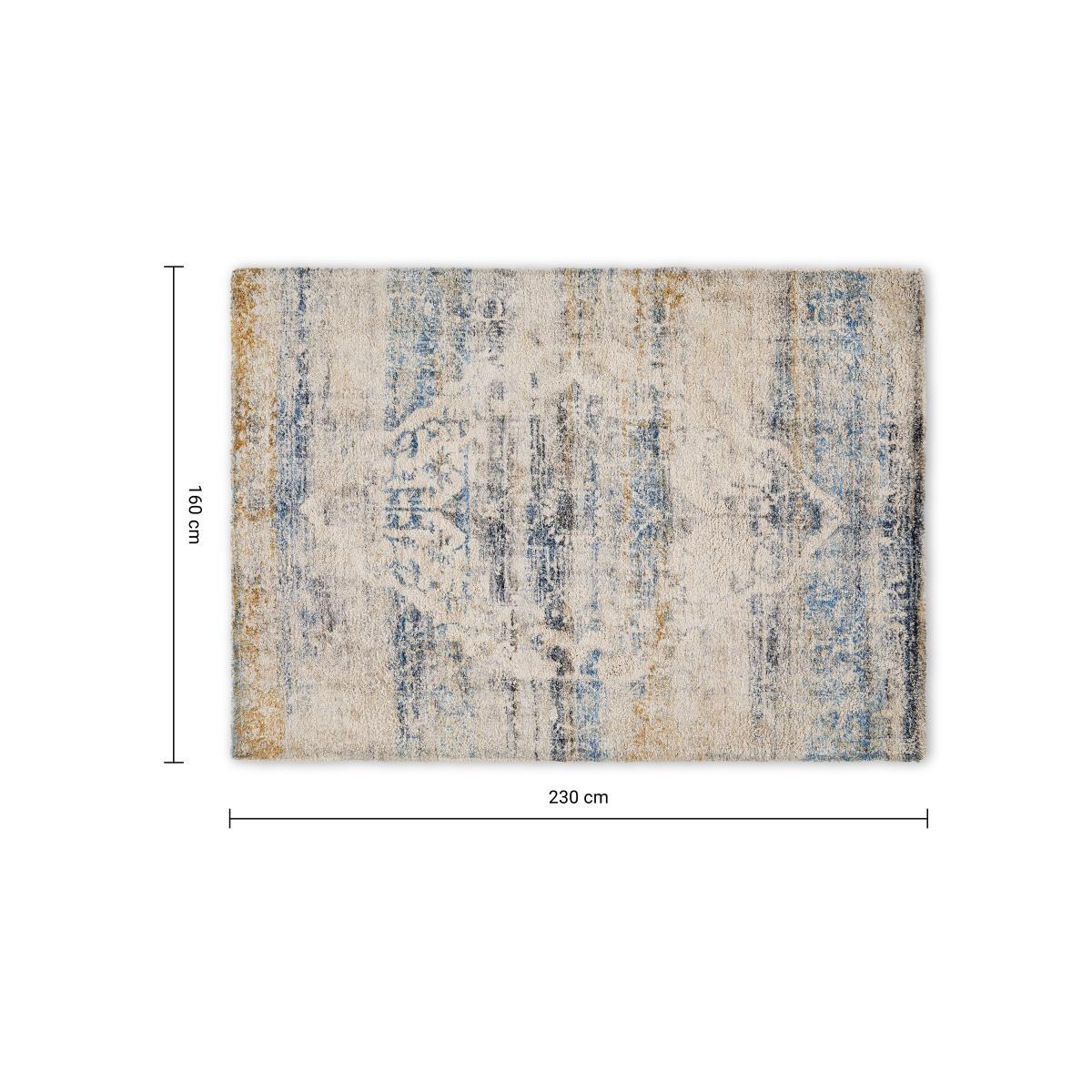 Ilyass Moroccan Style Rug, Large 160 x 230cm, Navy & Antique Gold – image 7