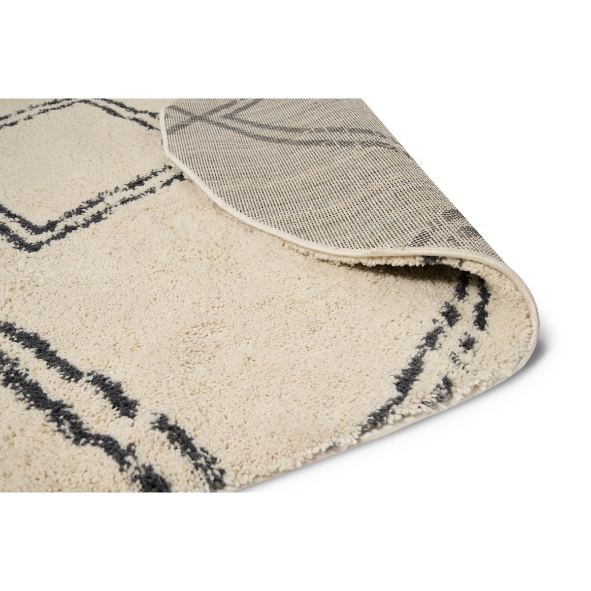 Caram Round Berber Style Rug, Large 200cm, Off-White & Charcoal Grey – image 5