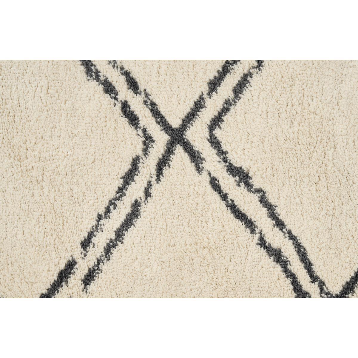 Caram Round Berber Style Rug, Large 200cm, Off-White & Charcoal Grey – image 6