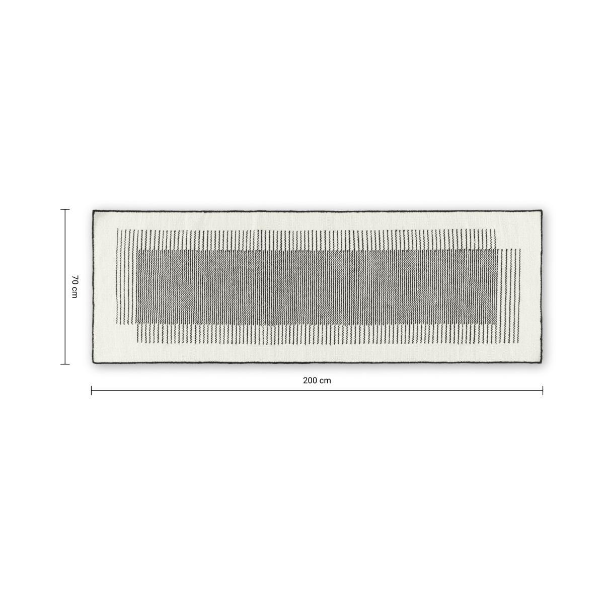 Caixa Wool Runner, 70 x 200cm, Off White & Black – image 7
