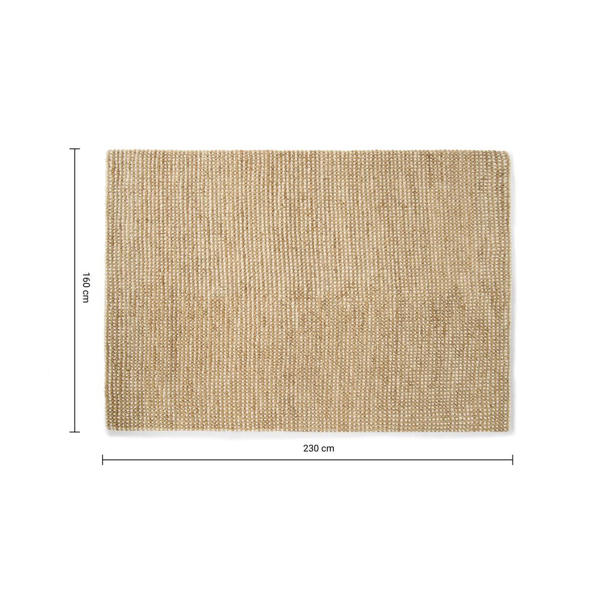 Mumbi Textured Wool & Jute Rug, Large 160 x 230cm, Natural – image 8