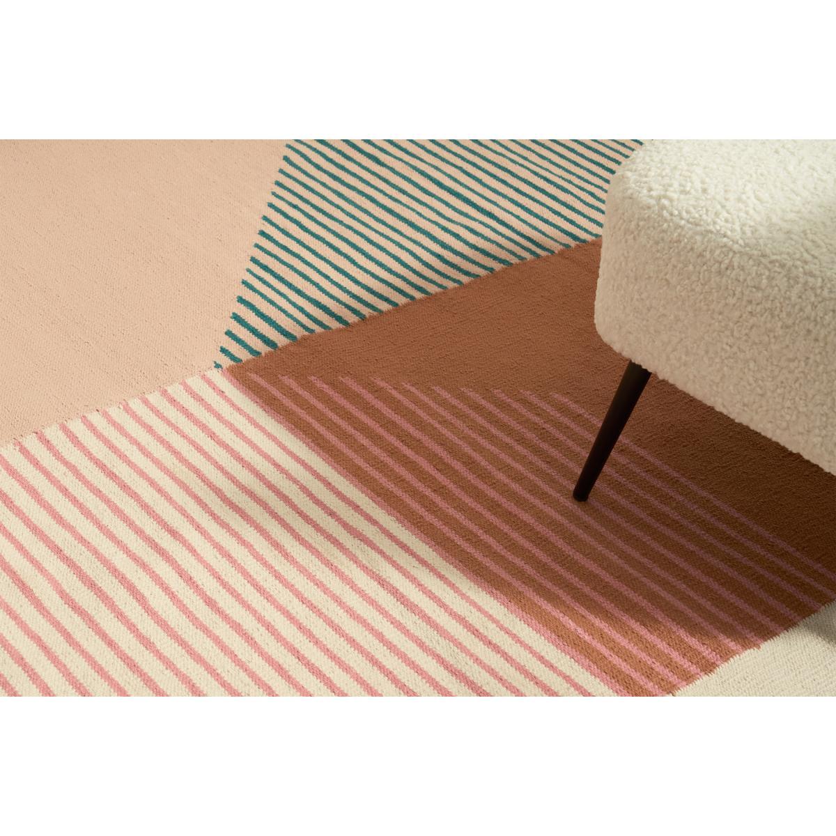 Firth Cotton Flatweave Rug, Large 160 x 230cm, Pink & Terracotta – image 4