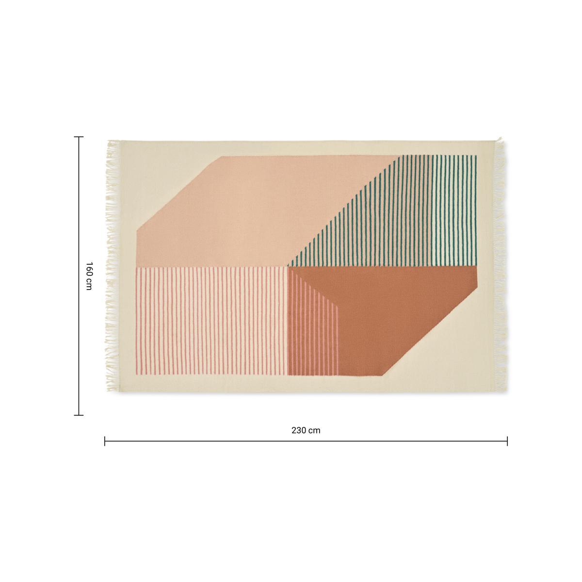 Firth Cotton Flatweave Rug, Large 160 x 230cm, Pink & Terracotta – image 7