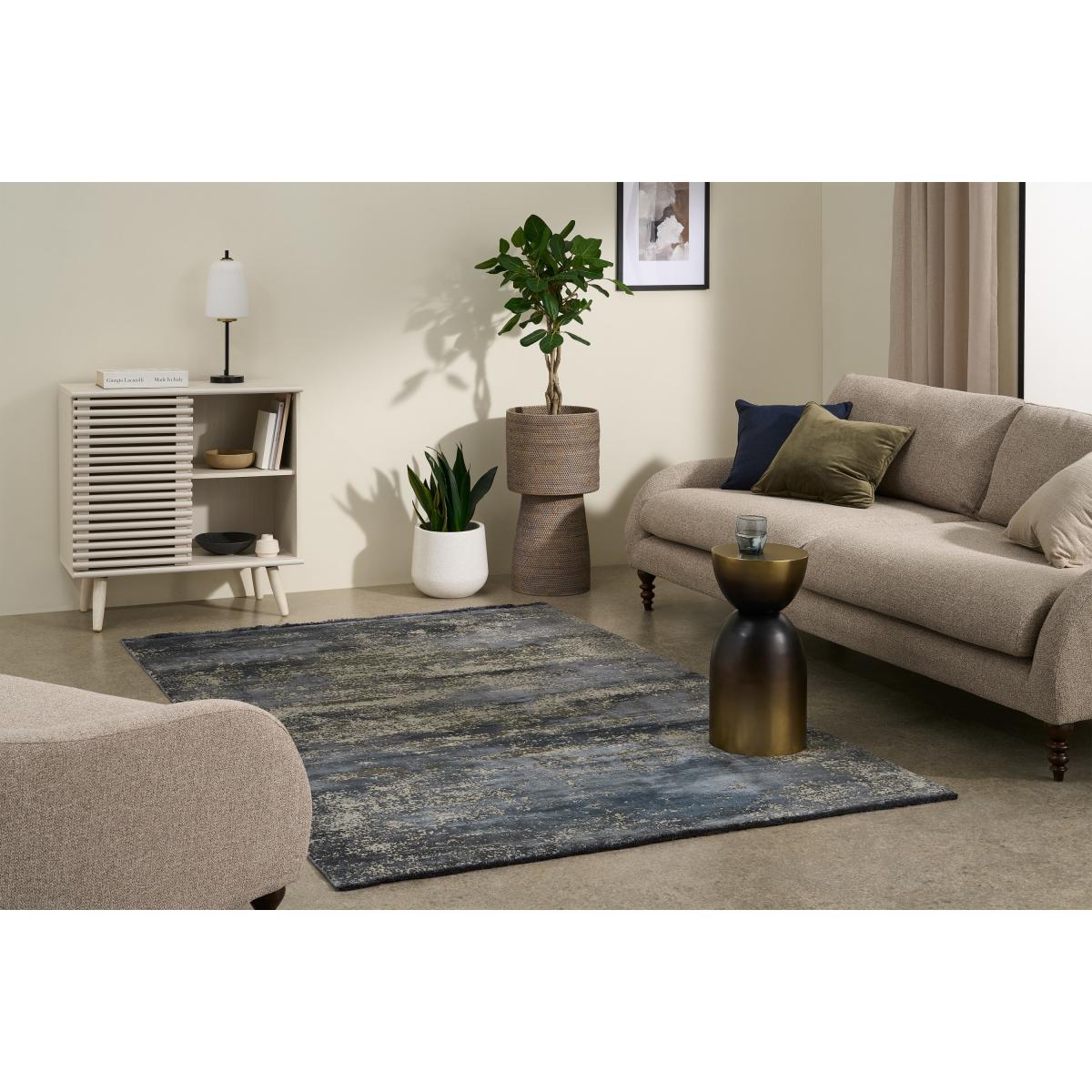 Engadine Luxury Viscose Low Pile Rug, Large 160 x 230cm, Ink Blue – image 3