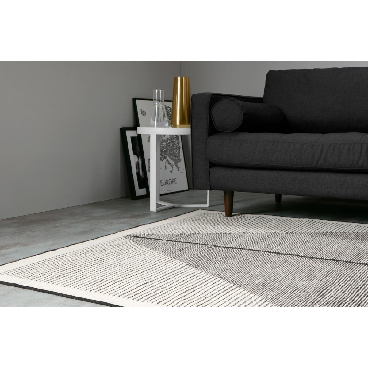 Camden Diamond Rug, Medium 140 x 200cm, Black and Off White – image 4