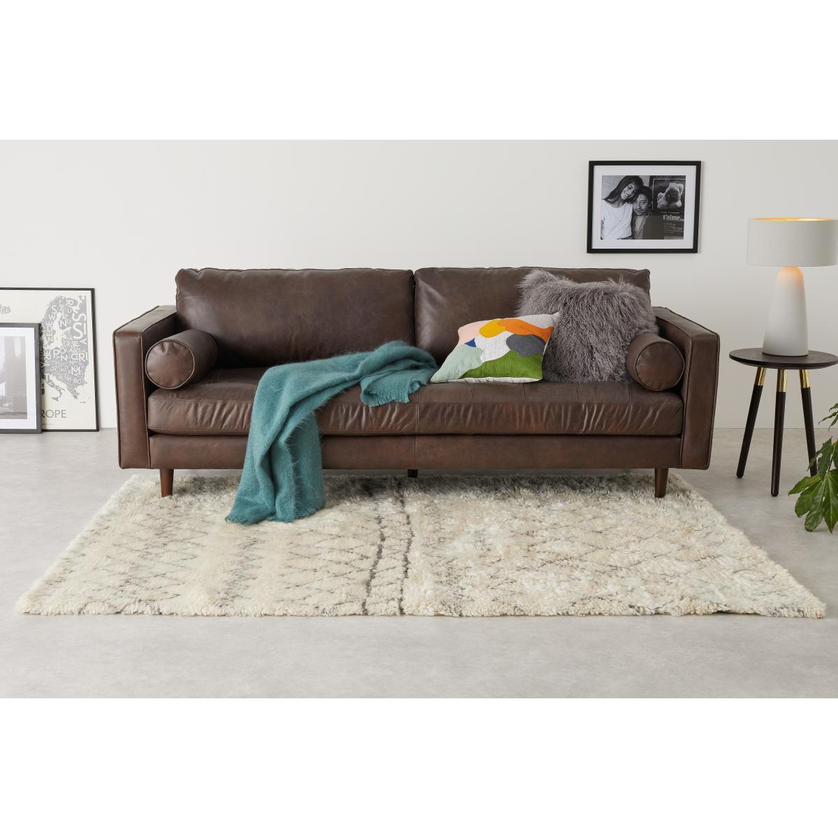 Ayla Luxury Moroccan Style Wool Berber Rug, Large 160 x 230cm, Off White – image 3
