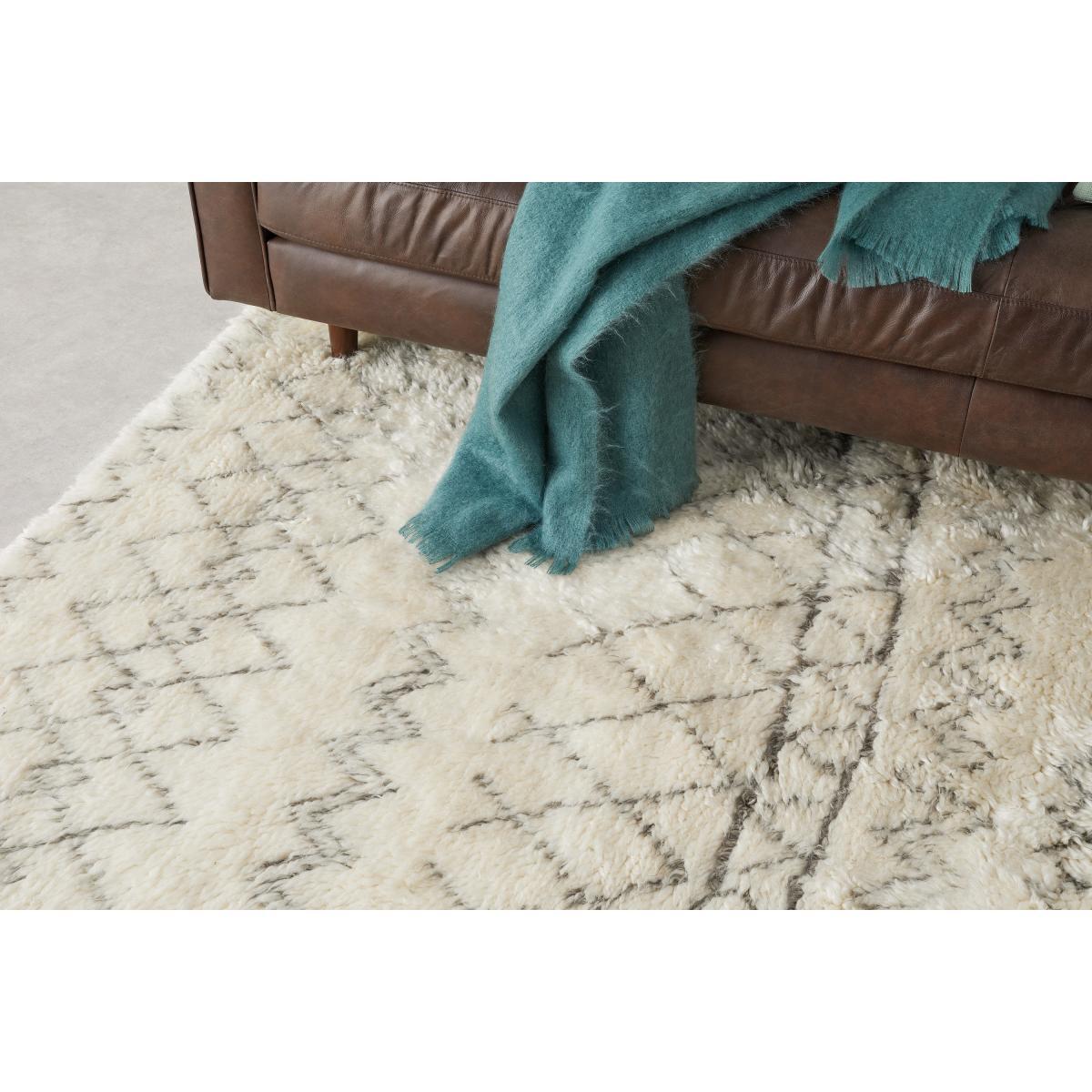 Ayla Luxury Moroccan Style Wool Berber Rug, Large 160 x 230cm, Off White – image 5