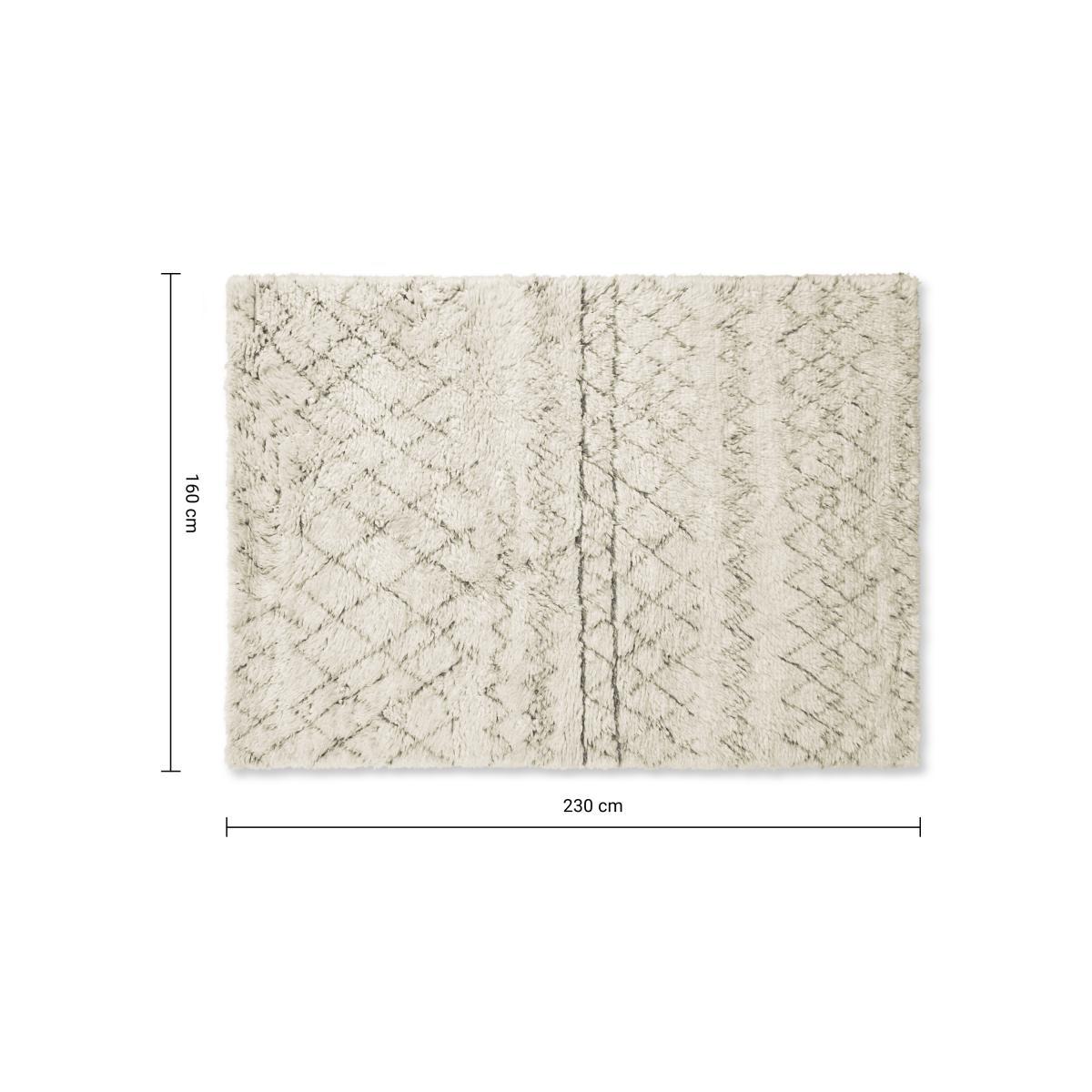 Ayla Luxury Moroccan Style Wool Berber Rug, Large 160 x 230cm, Off White – image 7