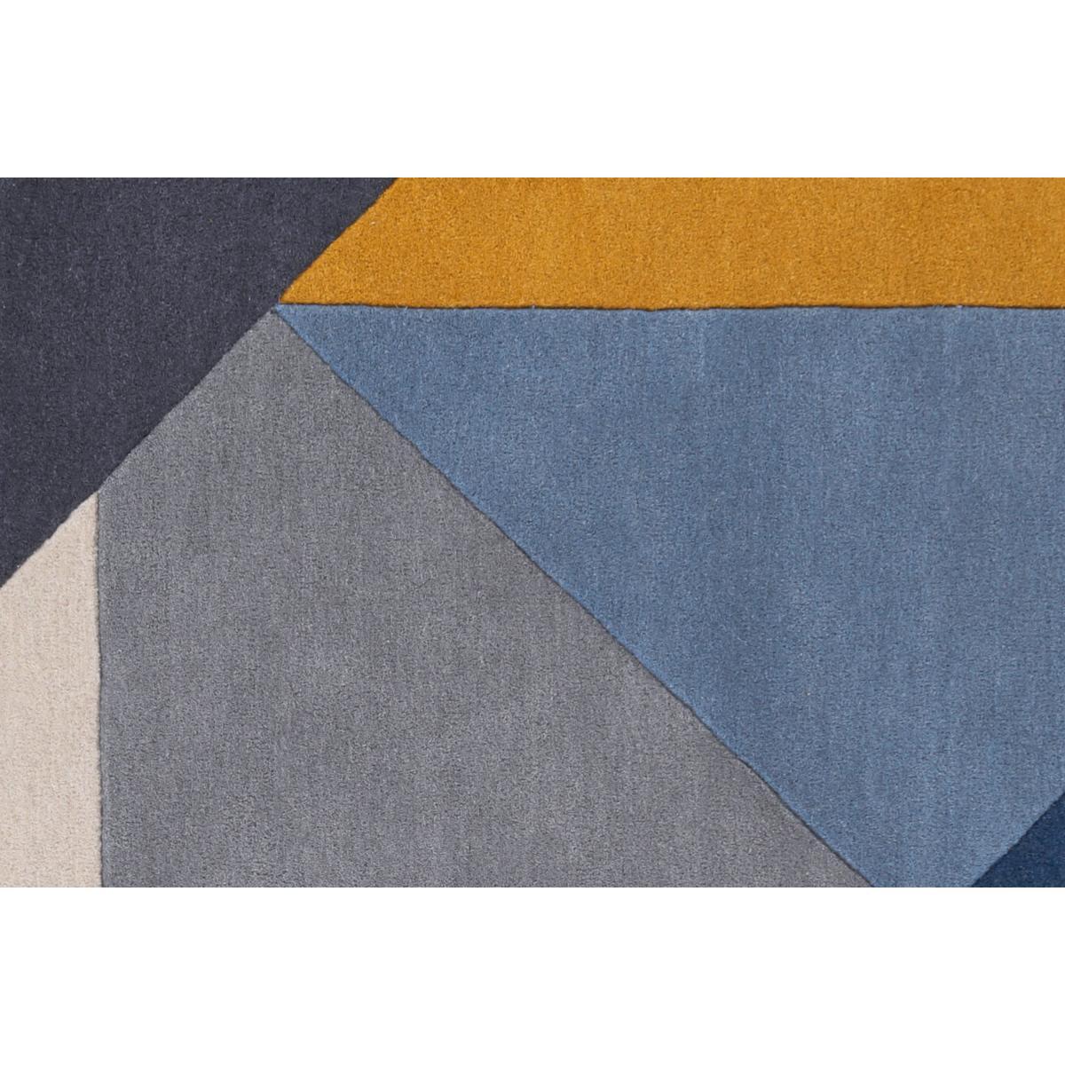 Holden Geometric Hand Tufted Wool Rug, X Large, 200 x 300cm, Tonal Blue – image 6