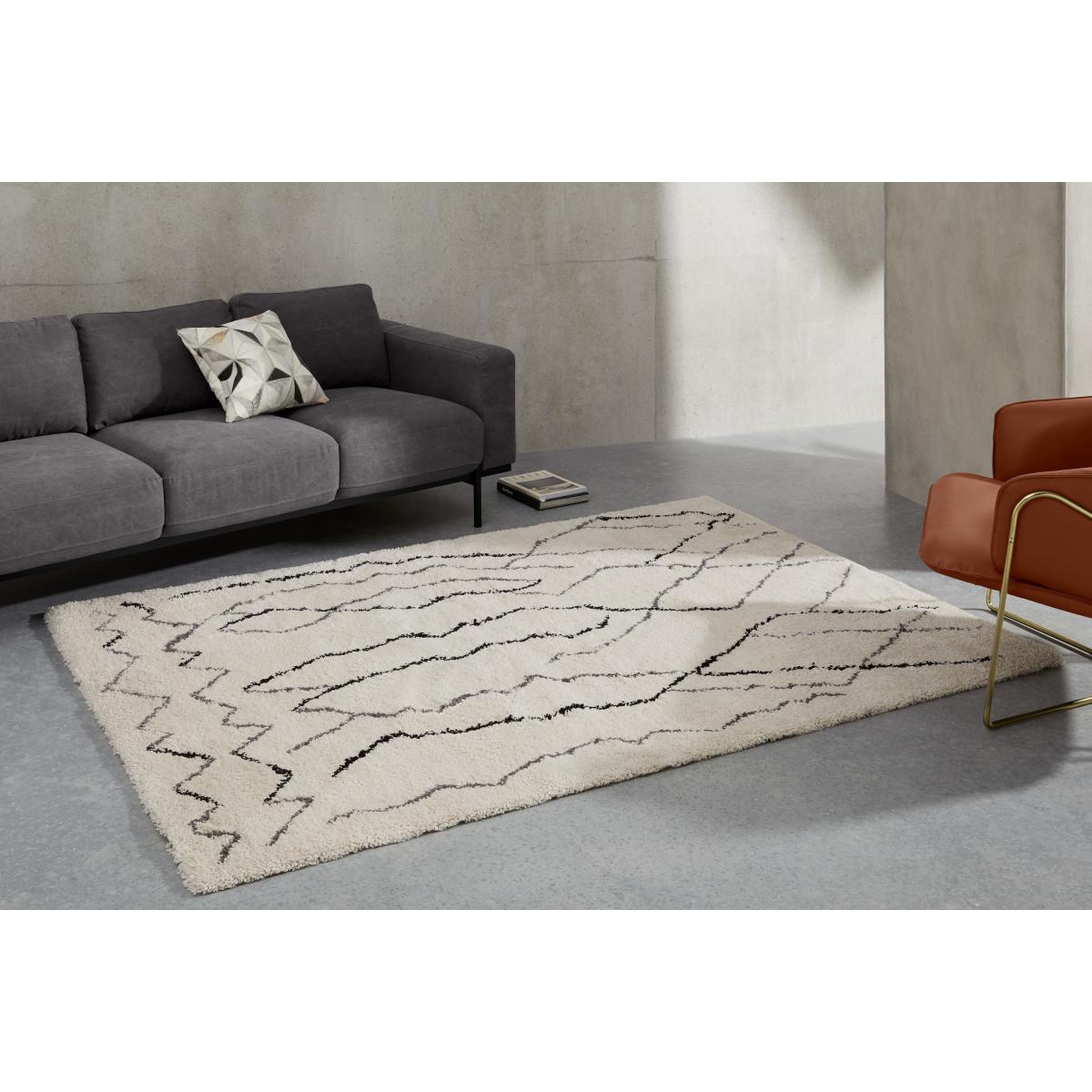 Cecily Pile Rug, Extra Large 200 x 290cm, Off White & Grey – image 4