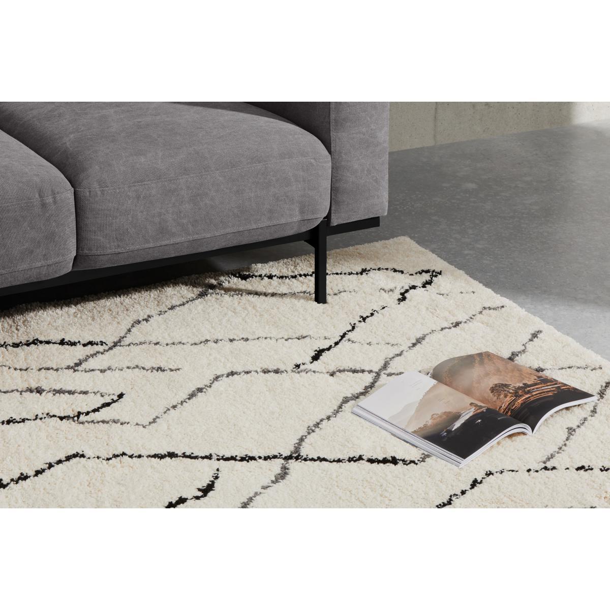 Cecily Pile Rug, Extra Large 200 x 290cm, Off White & Grey – image 5