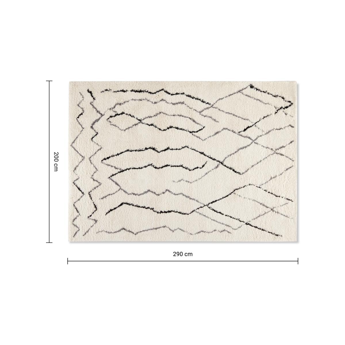Cecily Pile Rug, Extra Large 200 x 290cm, Off White & Grey – image 8