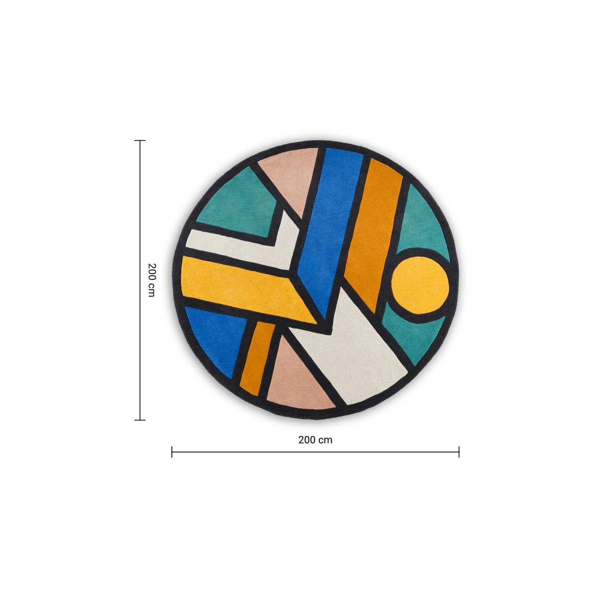 Supermundane Round Wool Rug, 200cm diam, Multi – image 7