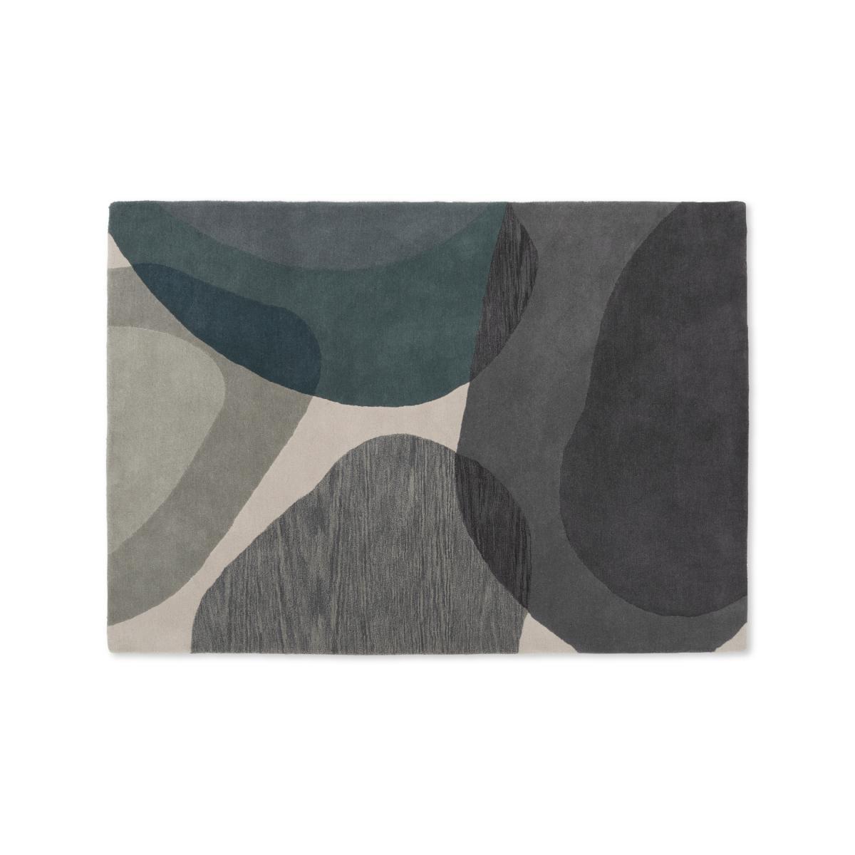 Holt Wool Rug, Large 160 x 230cm, Grey and Teal – image 2
