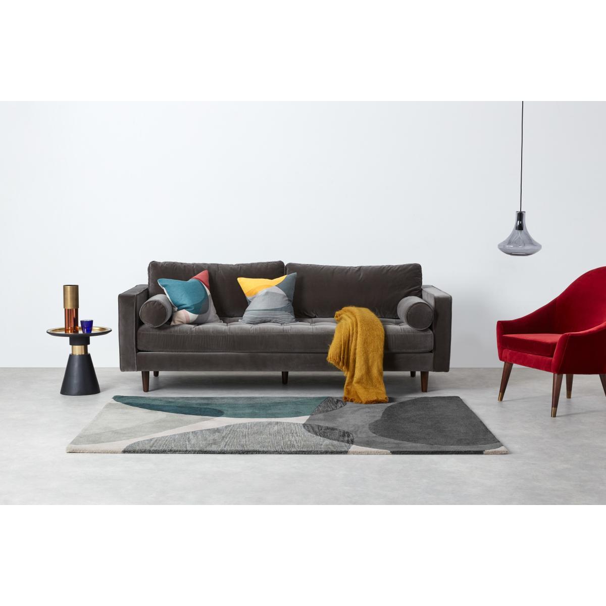 Holt Wool Rug, Large 160 x 230cm, Grey and Teal – image 3
