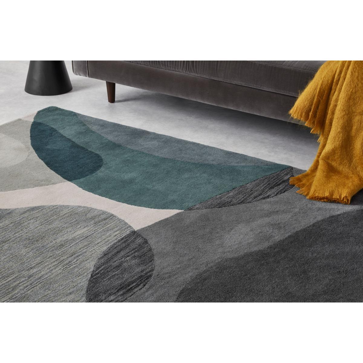 Holt Wool Rug, Large 160 x 230cm, Grey and Teal – image 4