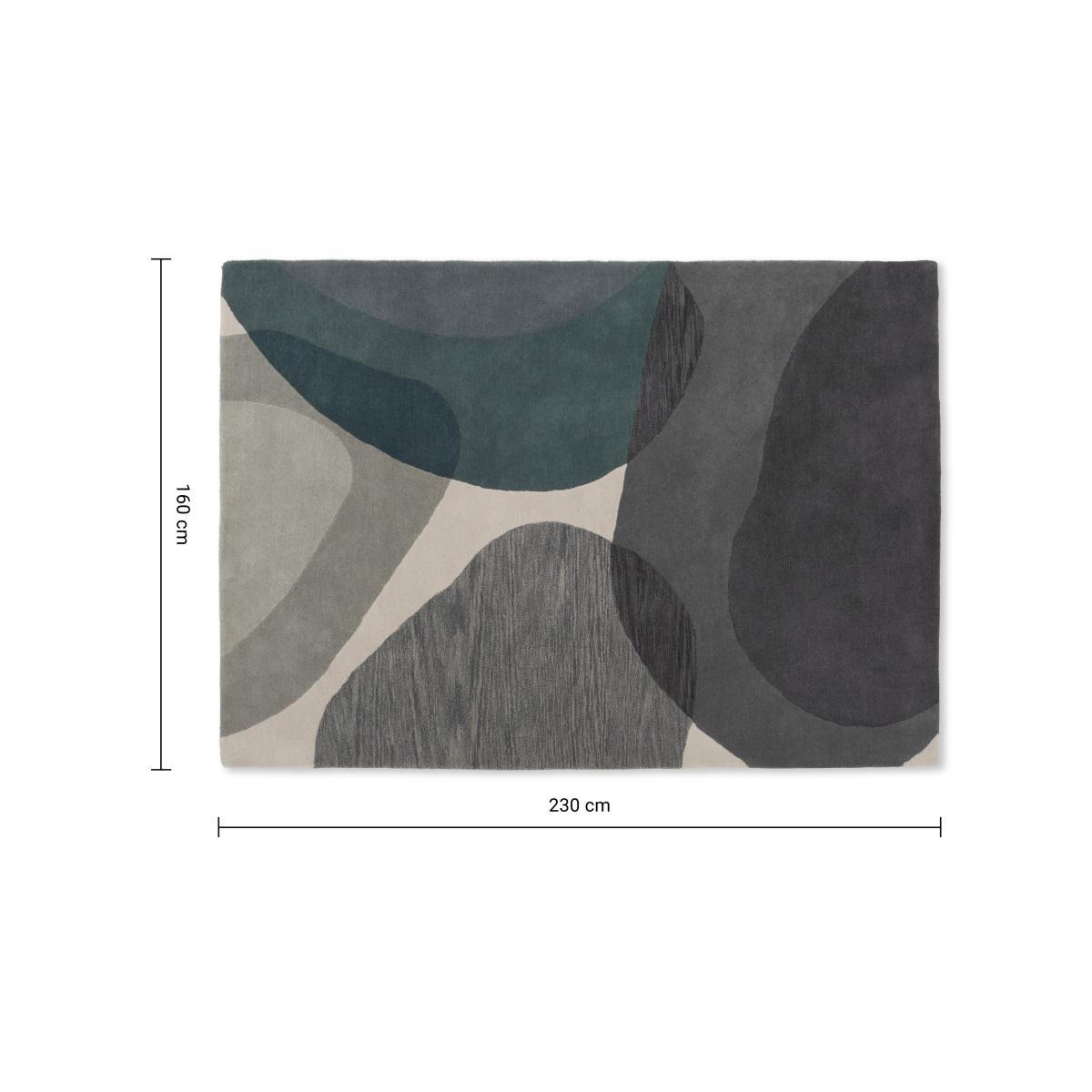 Holt Wool Rug, Large 160 x 230cm, Grey and Teal – image 7