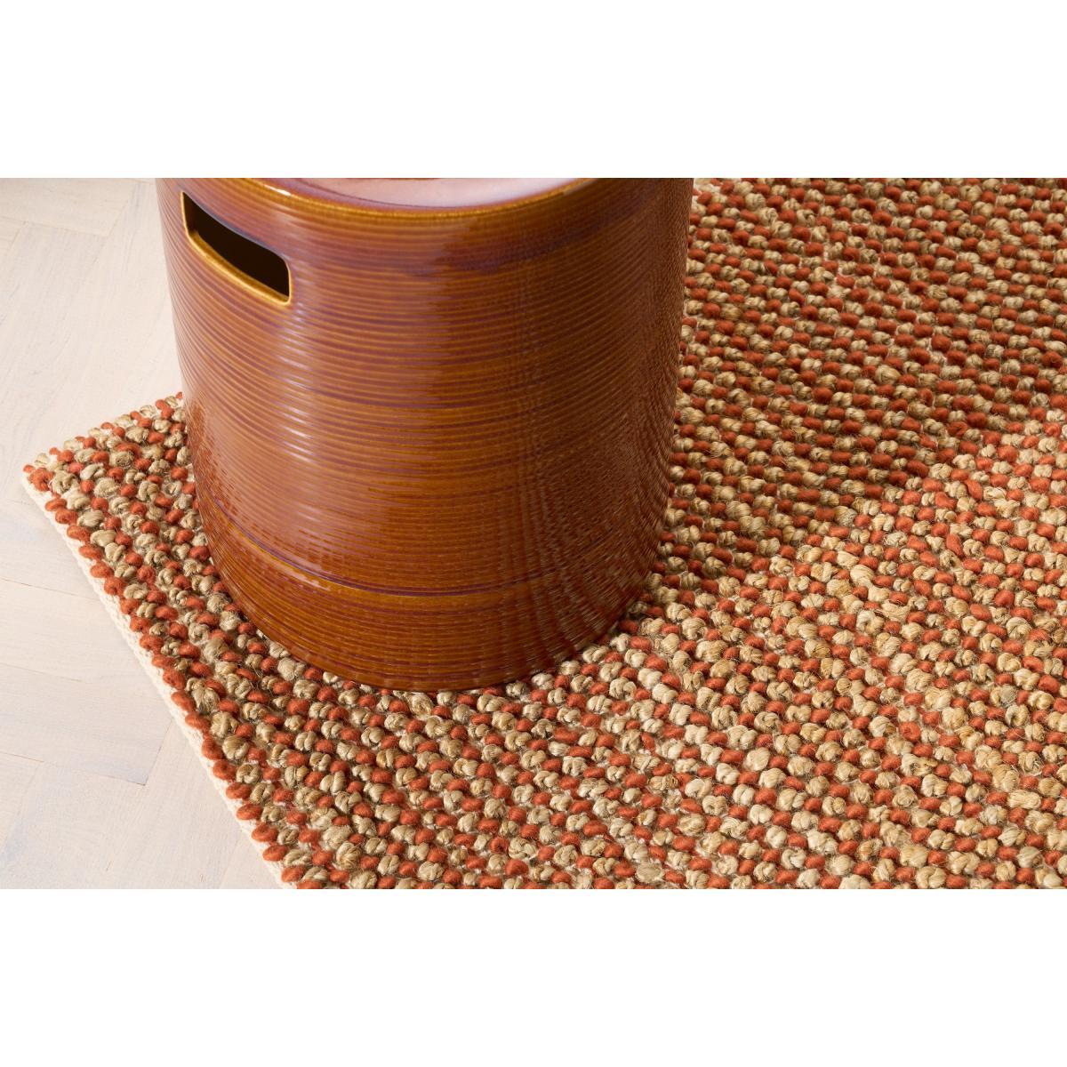 Mumbi Textured Rug, Extra Large 200 x 300 cm, Terracotta Wool & Jute – image 4