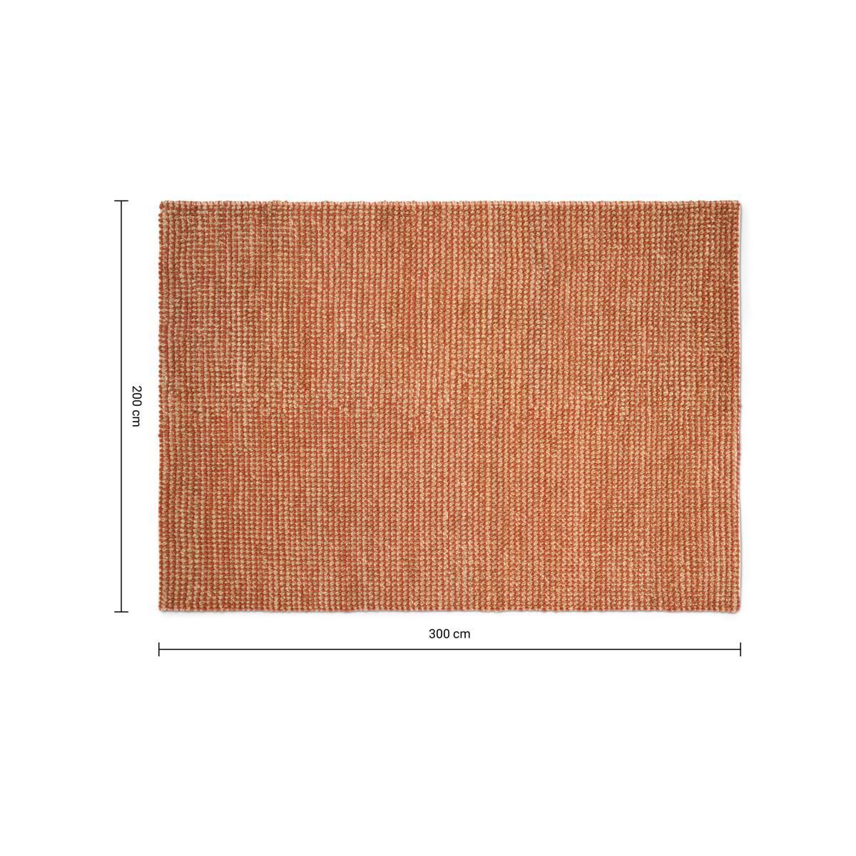 Mumbi Textured Rug, Extra Large 200 x 300 cm, Terracotta Wool & Jute – image 7