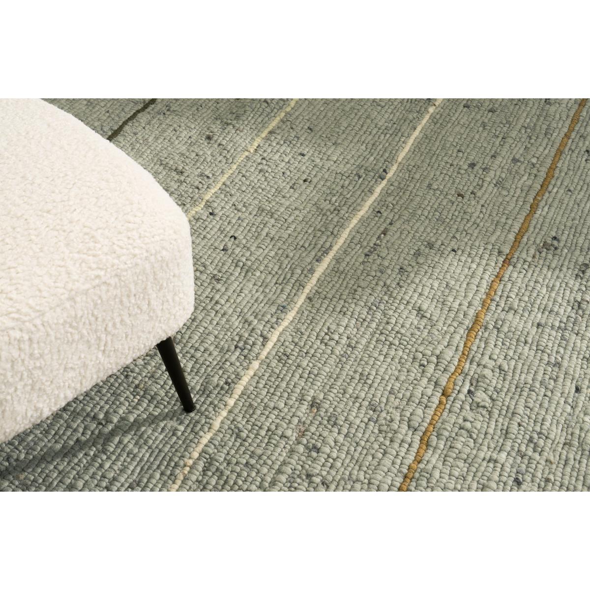 Tomillo Striped Wool Rug, Large 160 x 230cm, Sage Green – image 4