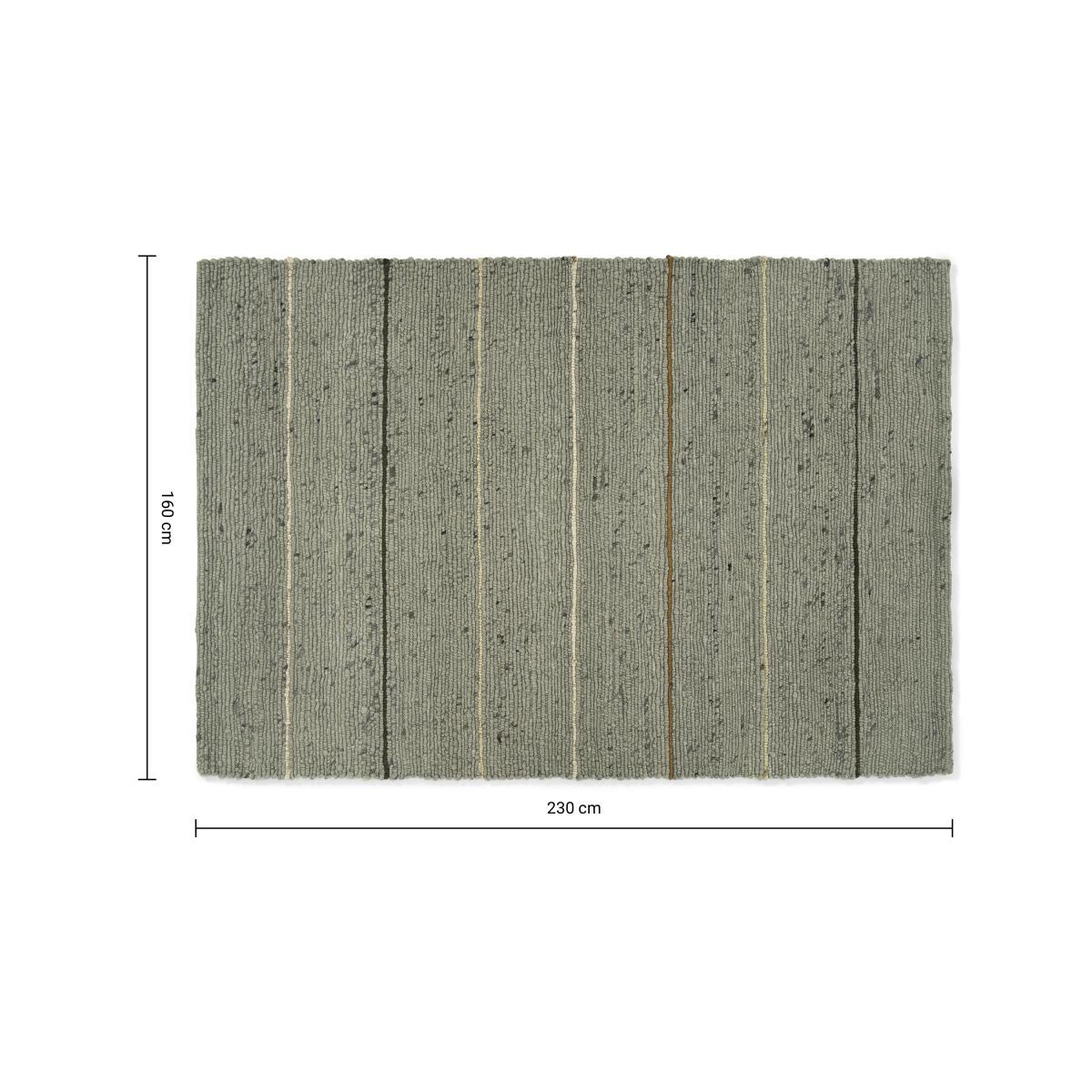 Tomillo Striped Wool Rug, Large 160 x 230cm, Sage Green – image 7