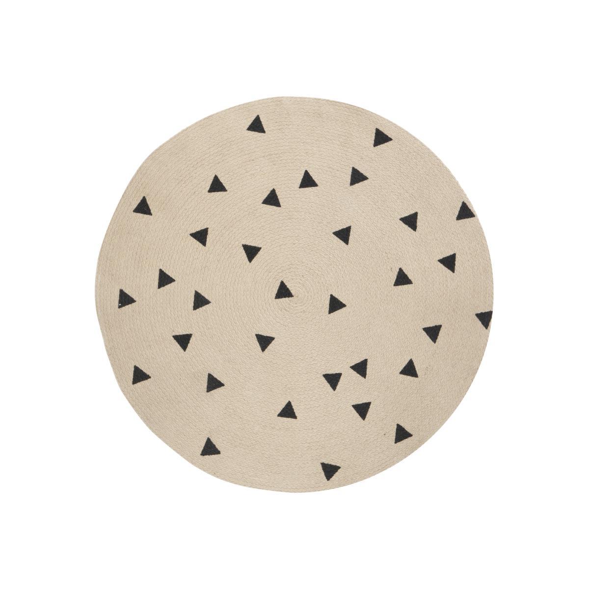 Triangles Rug - / Ø 100 cm by Ferm Living Black