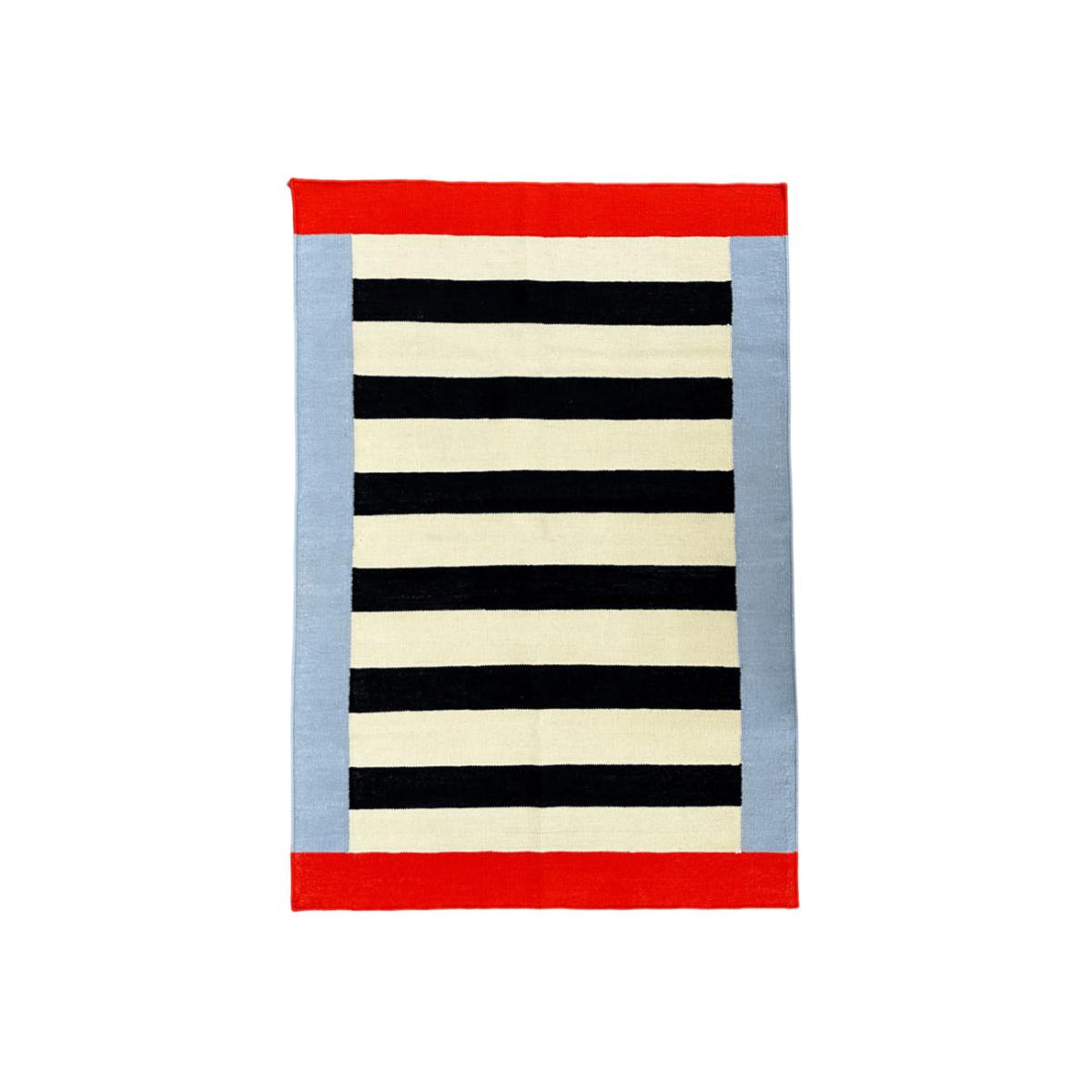 Red Symmetry Rug textile multicoloured / 180 x 120 cm - Hand-woven cotton - COLORTHERAPIS – image 1