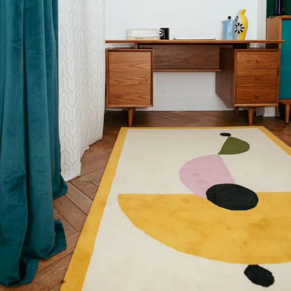 Asian Umbrella Rug textile multicoloured / 210 x 140 cm - Hand-tufted wool - COLORTHERAPIS – image 2