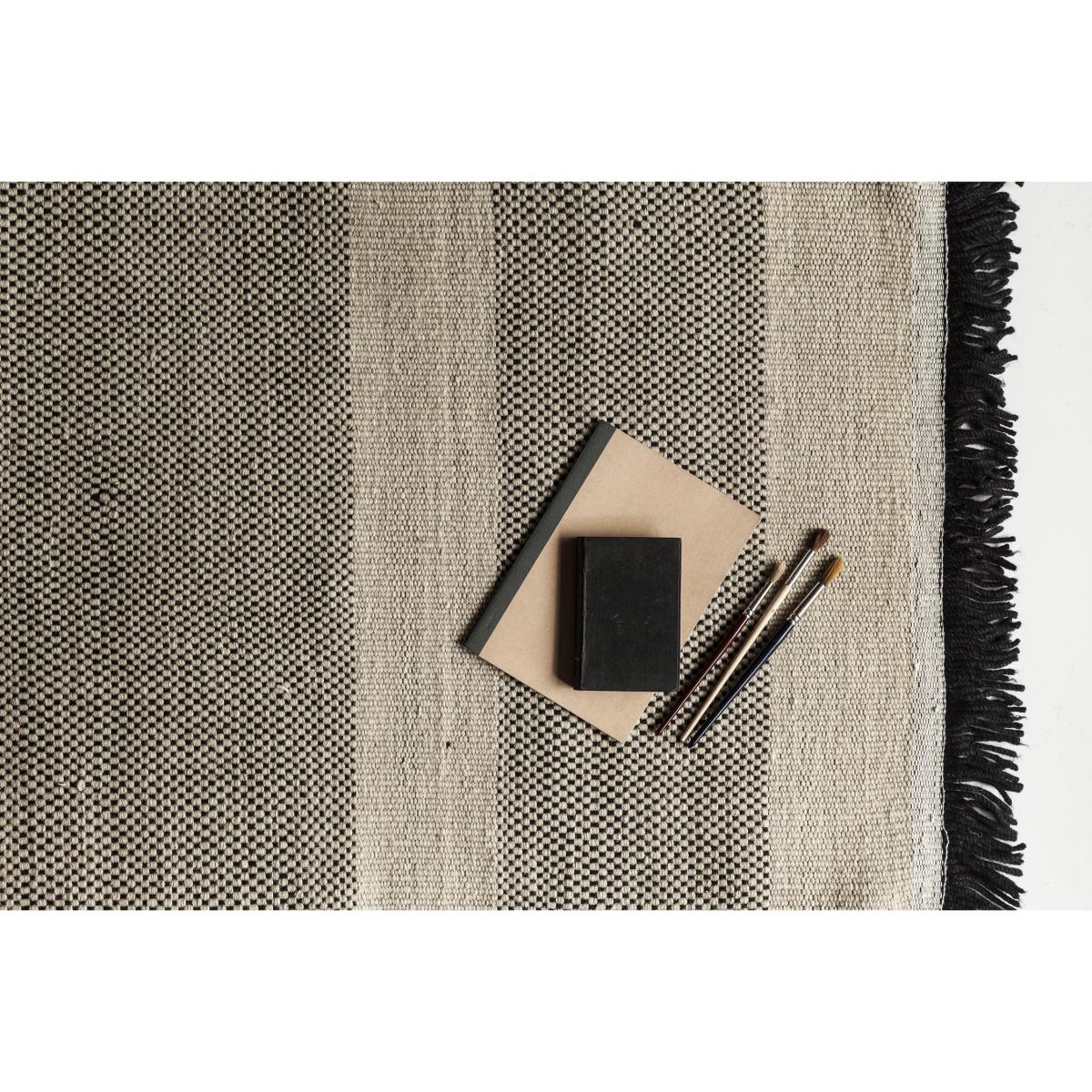 Tres stripes Rug - 80 x 240 cm by Nanimarquina Grey/Black/Beige – image 2